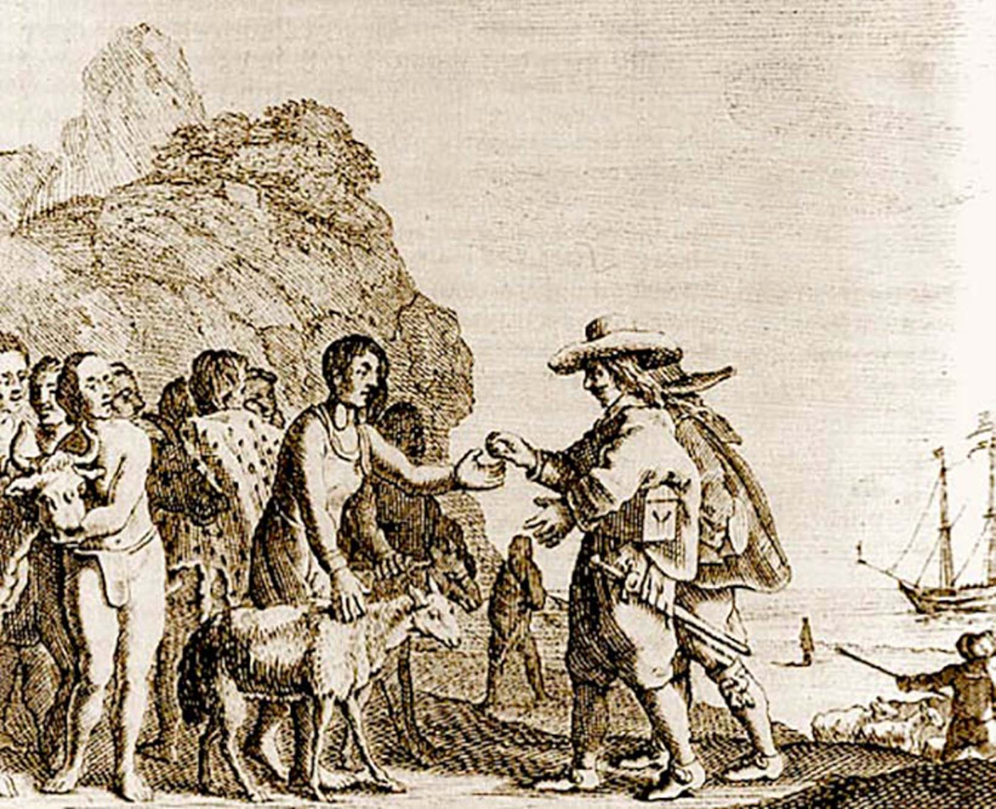 Trade between Jan van Riebeeck and the Khoikhoi at the Cape, 1652